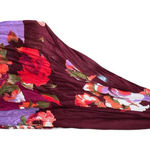 Floral Print Wrap Scarf Shawl Burgundy Purple Long Lightweight 21x72” Photo 0