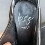 Vintage Icone Black Suede Heels 38.5/US 7.5 Italy Patent Bow 90s Photo 9