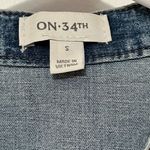 On 34th denim full button tiered midi dress size small 100% cotton cottage Blue Photo 9