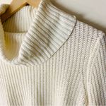 Anthropologie Moth Wool Blend High Low Turtleneck Sweater Jumper in Ivory size M Photo 9