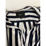 Rails $198  Collette Tie Neck Button Down Shirt - Navy Stripe - Medium Photo 4