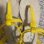 Jack Rogers Evie Espadrille T-Strap Sandals Leather Yellow Size 8 Photo 3