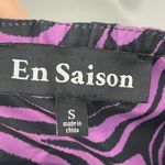 En Saison Purple Black Tiger Print Ruffle Strap Tiered Midi Dress Size SMALL Photo 6