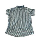 Bette and Court women's medium blue white pink polo golf tennis shirt short Photo 1