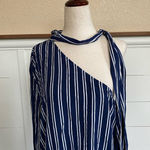 BB Dakota Jack by  Vertical Stripe‎ One Shoulder Choker Blouse Photo 10