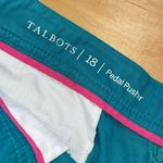 Talbots  Womens Flat Front Stretch High-Rise Pedal Pusher Pants Turquoise Size 18 Photo 5