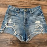 Good American  Ripped Blue Jean Shorts Photo 0