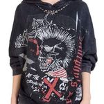The Kooples Vintage Punk Graphic Sweatshirt Oversize Hoodie Detach Neckl… Photo 0