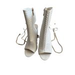 AZALEA WANG white Patent Laceup Booties Heels Sizs 7.5 Photo 8