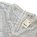 Free People  Intimately 70’s Style Crochet Long Sleeve White Bodysuit M Photo 2