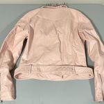 Mauve Pink Pastel Punk Rock Silver Spiked Studded Leather Motorcycle Moto Jacket Coat Size S ⛓🎀 Photo 3