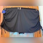 Apt. 9  (Kohls)Women’s Plus Black Side Tie Shirred Swim Skirt 3X (24w-26w) NWT Photo 0