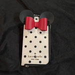 Disney Kate Spade Minnie Mouse Clip-on Card Holder, Wallet, Polka Dots, Red Bow Photo 2
