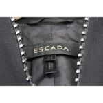 Escada Blazer Rhinestone Crystals Zipper Wool Jacket Black Lined Size 34 Small Photo 1