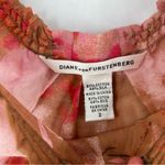 Diane Von Furstenberg Diane‎ Von Furstenberg Silk Blend Floral Print Sheer Chiffon Scoop Neck Blouse Photo 4