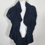 C. Wonder by Christian Siriano Black Infinity Scarf with Metallic Silver Edge Photo 3