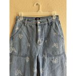 Simple Society Simple‎ Society Womens 5/27 Super High Rise Baggy Denim Jeans Butterfly Print Photo 2