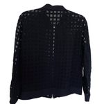 ZARA Black Window Pane Bomber Semi Sheer Jacket size M Photo 3