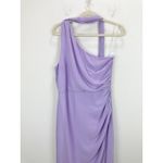 Lulus Adeline Lavender One Shoulder Scarf Maxi Dress Formal Evening Chiffon L Photo 5