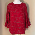 Tommy Hilfiger  Red 3/4 Bell Sleeve Blouse XS Photo 0