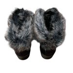 Sporto Size 8 NEW HOLLY Womens Ankle Boots Leather Faux Fur Brown Lace Up Heeled Photo 5