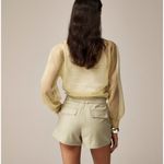 J.Crew Belted 3" Short Cotton Linen High Rise Classic Pale Green US 6 NWT Photo 1