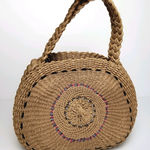 BOHEMIAN RAFFIA HANDMADE STYLE WOVEN HANDBAG Red Photo 0