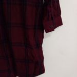 a.n.a . XXL Plaid Flannel Embroidered Shirt Dress in Black Maroon Plus Photo 4