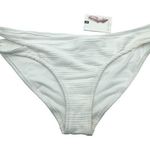 Jessica Simpson Womens Ribbed Bikini Swim Bottoms Cutout Hipster Ivory L Photo 0