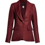 SMYTHE pintuck linen blend blazer in plum NWT Size 2 Photo 5