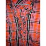 New York And Company Woman's Long Sleeve Plaid Blouse Photo 14