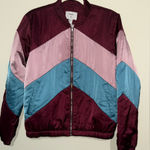 Forever 21 Burgundy and Blue Bomber Jacket Photo 0