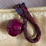 Chinese Oriental Vintage Silk Golden Red Double Handle Shoulder Bag Tote Purse Photo 12