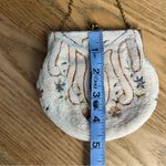 Antique 1920s French Micro Bead Embroidered Clam Shell Kiss Lock Art Deco Bag Pink Photo 6