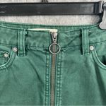 We The Free Womens Size 28 Denim Front Zipper Mini Skirt Green Photo 2