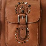 Ralph Lauren Studded Leather Noa Crossbody with Front Pockets, Brown, New w/Tag Photo 5