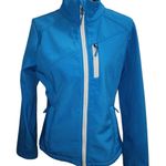 CB Softshell Jacket Full Zip Pockets Athletic Activewear Blue Women's L Blue Size L Photo 0