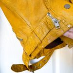 Mauritius Wild 2 RF Leather Moto Jacket Lambskin Sunrise Yellow Medium EUC Photo 3