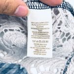 We The Free  Striped Lace Side Tunic Top Women's S/P Blue Grey Photo 11