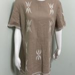 ZARA  Embroidered Tan Mini Dress XL Photo 6
