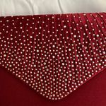 Ziumudy Rhinestone Satin Clutch NWT 8 1/4” Long x 5” Wide x 4 1/2” Deep Red Photo 2