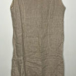 Lungo L’arno 100% linen dress tan sleeveless made in Italy women’s size small Photo 0