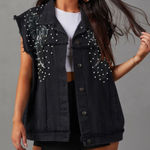 VICI  Collection Kearney Oversize Denim Vest in black Photo 0