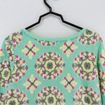 Aerie  Long Sleeve Crewneck Pullover Sweatshirt Tapestry Print M Green Photo 5