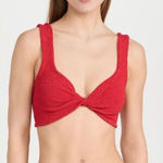 Hunza G Juno Bikini Top in Red One Size New Womens swimsuit Photo 0