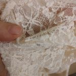 Cache  Vintage Size Large L Stretchy See Through Lace Dress Ivory Light Sheer Photo 1