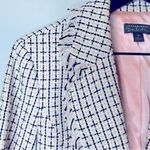 Classiques Entier  Nordstrom Jacket Blazer Pink Tweed Fringe Size 10 Photo 3