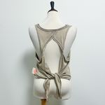 Free People Movement Slate Storm Tan Kickin In V Neck Open Back Tie Tank Large Photo 4