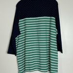 kim rogers Green Stripe Green Dot Pink Florals Stretch 3/4 Sleeve Top Size 2X Photo 2