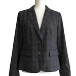 Talbots  Women Gray Plaid Button Front Wool Blend Lightweight Blazer Jacket Sz 6 Photo 11